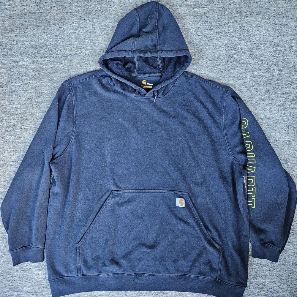 CARHARTT Men's 4XL Original Fit Midweight Logo Sleeve Graphic Blue Gray Hoodie
